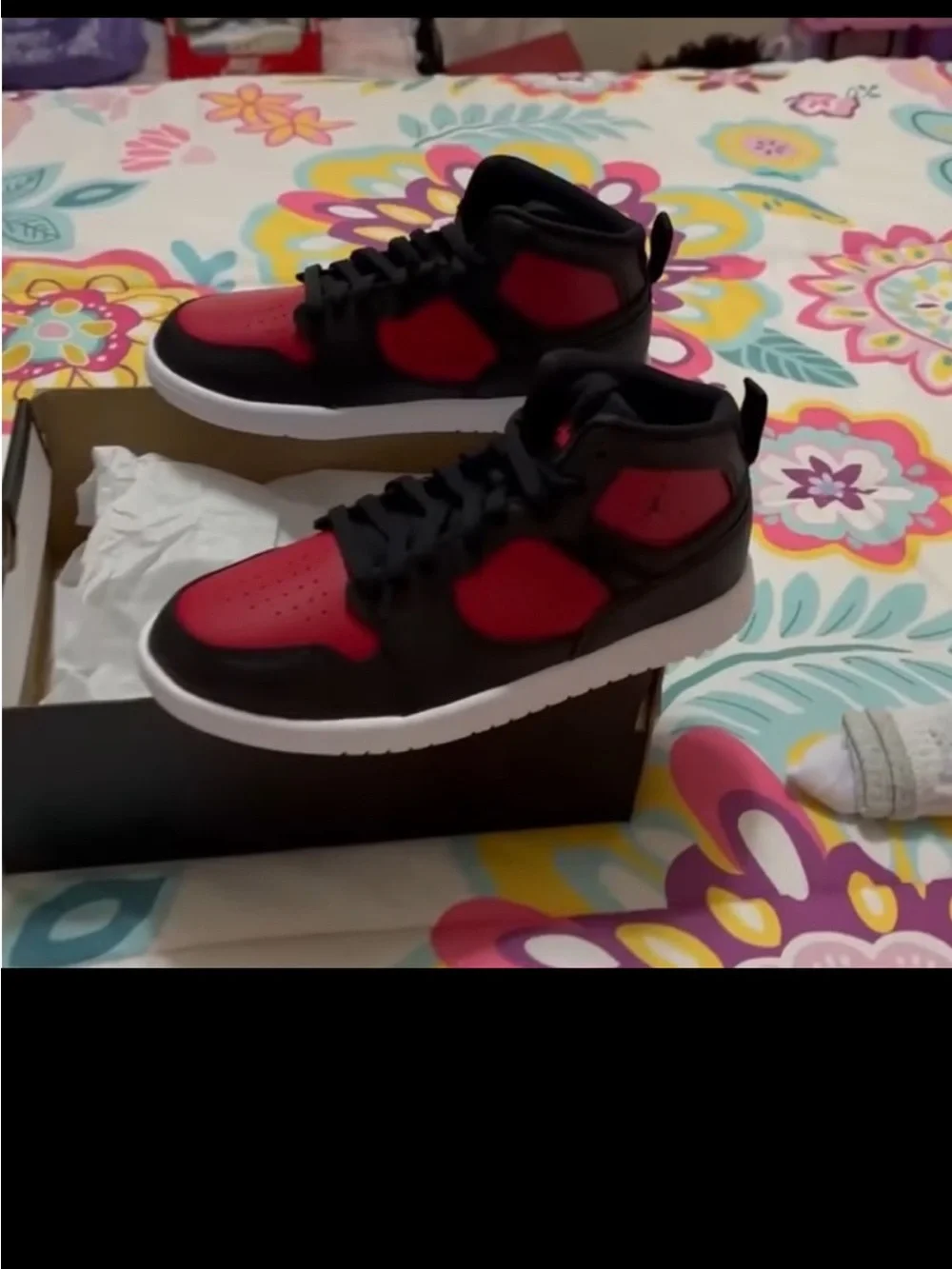 Kids Jordan High-Top Sneakers in Red and Black